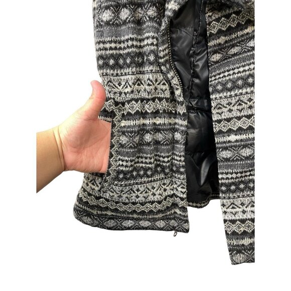 ATHLETA Nordic Down About Fair Isle Gray Goose Down Puffer Vest XS - Picture 11 of 11